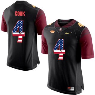 Florida-State-Seminoles-4-Dalvin-Cook-Black-USA-Flag-College-Football-Limited-Jersey
