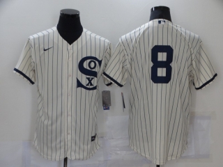 Men's Chicago White Sox #8 2021 Cream Navy Name&Number Field Of Dreams