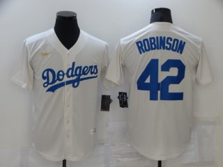 Men's Los Angeles Dodgers #42 Jackie Robinson cream jersey