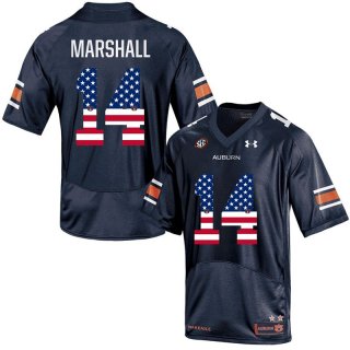 Auburn-Tigers-14-Nick-Marshall-Navy-USA-Flag-College-Football-Jersey