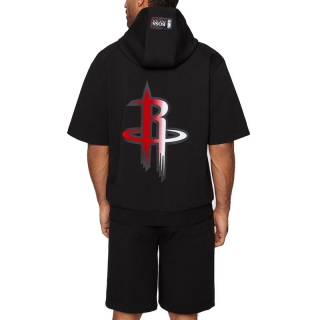 Houston Rockets NBA x Hugo Boss Bounce Short Sleeve Pullover Hoodie - Black2