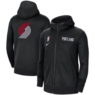 Nike Portland Trail Blazers Black Authentic Showtime Performance Full-Zip Hoodie Jacket