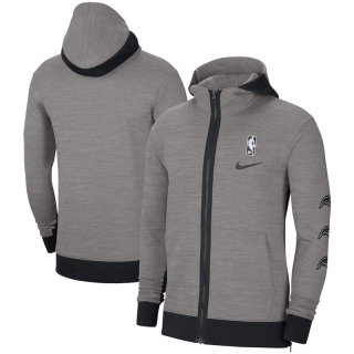 Nike Orlando Magic Heathered Charcoal Authentic Showtime Performance Full-Zip Hoodie Jacket.