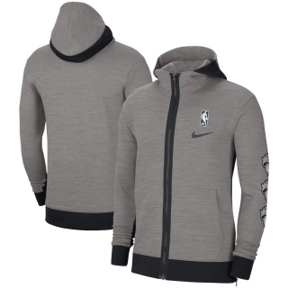 Nike New York Knicks Heathered Charcoal Authentic Showtime Performance Full-Zip Hoodie Jacket