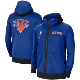 Nike New York Knicks Blue Authentic Showtime Performance Full-Zip Hoodie Jacket