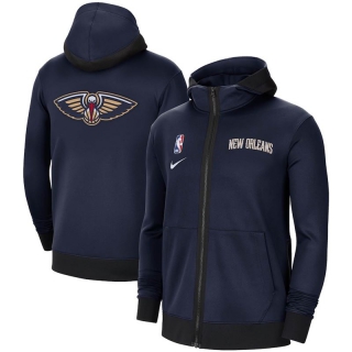 Nike New Orleans Pelicans Navy Authentic Showtime Performance Full-Zip Hoodie Jacket