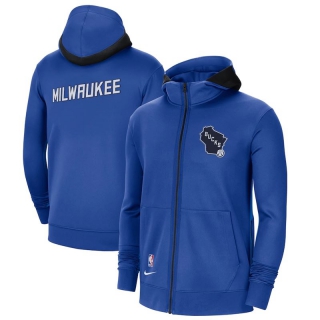 Nike Milwaukee Bucks Blue 2020&21 City Edition Showtime Full-Zip Hoodie