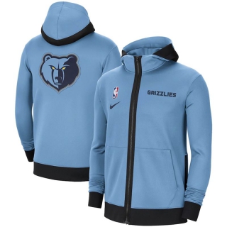 Nike Memphis Grizzlies Light Blue Authentic Showtime Performance Full-Zip Hoodie Jacket