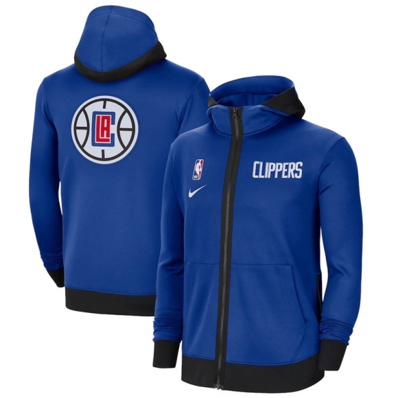 Nike LA Clippers Royal Authentic Showtime Performance Full-Zip Hoodie Jacket