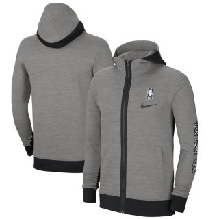 Nike Denver Nuggets Heathered Charcoal Authentic Showtime Performance Full-Zip Hoodie Jacket