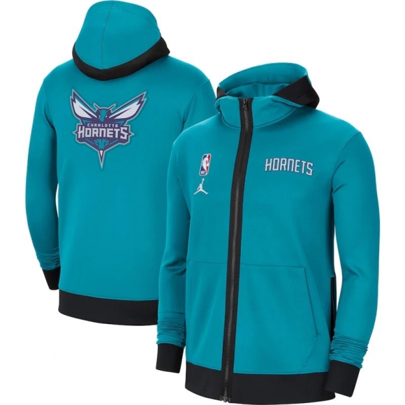 Nike Charlotte Hornets Teal Authentic Showtime Performance Full-Zip Hoodie Jacket