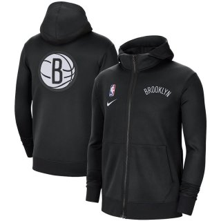 Nike Brooklyn Nets Black Authentic Showtime Performance Full-Zip Hoodie Jacket
