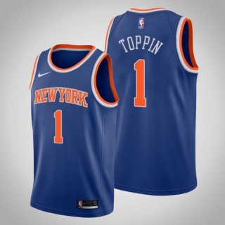 Men's New York Knicks #1 Obi Toppin Blue Stitched NBA Jersey
