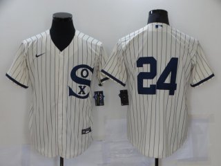 Men's Chicago White Sox #24 2021 Cream Navy Field Of Dreams Cool Base