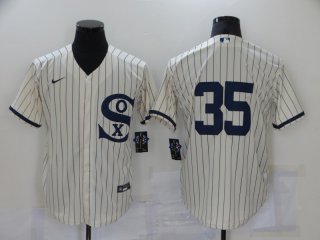 Men's Chicago White Sox #35 2021 Cream Navy Field Of Dreams Cool Base