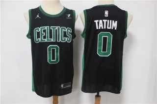 Boston Celtics 0 Jayson Tatum new balck with jordan logo jersey