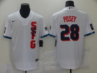 San Francisco Giants #28 posey 2021 all star white jersey