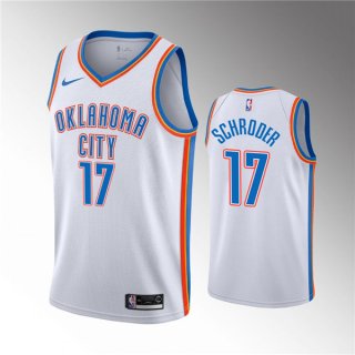 Men's Oklahoma City Thunder White #17 Dennis Schroder Stitched NBA Jersey