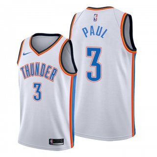 Men's Oklahoma City Thunder White #3 Chris Paul Stitched NBA Jersey