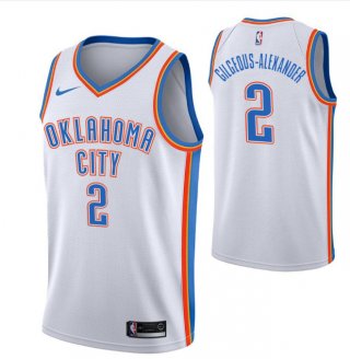 Men's Oklahoma City Thunder White #2 Shai Gilgeous-Alexander Stitched NBA Jersey