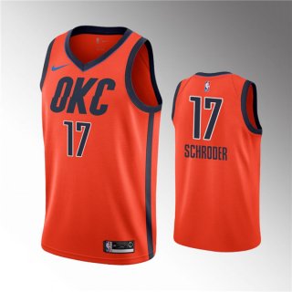 Men's Oklahoma City Thunder Orange #17 Dennis Schroder Stitched NBA Jersey