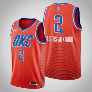 Men's Oklahoma City Thunder Orange #2 Shai Gilgeous-Alexander Stitched NBA Jersey