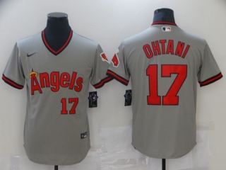 Men's Los Angeles Angels #17 Shohei Ohtani Gray Cool Base Stitched Baseball Jersey