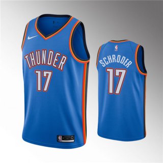 Men's Oklahoma City Thunder Blue #17 Dennis Schroder Stitched NBA Jersey