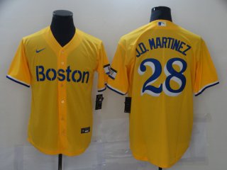 Boston Red Sox#28 yellow grame jersey