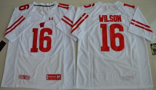 Wisconsin-Badgers-16-Russell-Wilson-White-College-Jersey