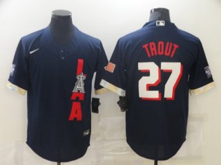 Los Angeles Angels #27 Trout 2021 mlb all star jersey