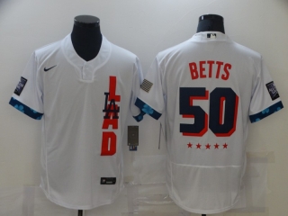 Los Angeles Dodgers #50 betts 2021 white all star flex jersey