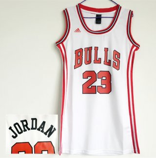Bulls-23-Michael-Jordan-White-Women-Swingman-Jersey
