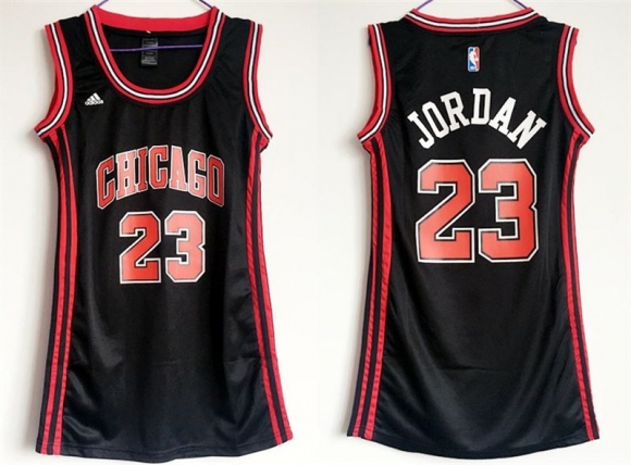 Bulls-23-Michael-Jordan-Black-Women-Swingman-Jersey