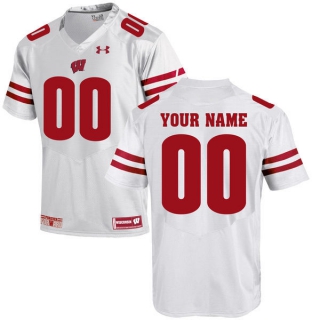 Wisconsin-Badgers-White-Under-Armour-Men's-Customized-College-Jersey