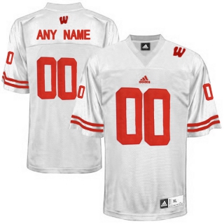 Wisconsin-Badgers-White-Men's-Customized-College-Jersey