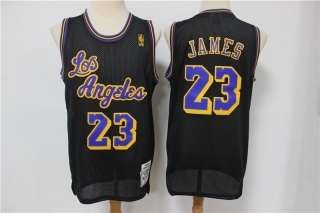 Lakers-23-Lebron-James-Black-Mesh-Hardwood-Classics-Jersey