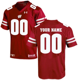 Wisconsin-Badgers-Red-Under-Armour-Men's-Customized-College-Jersey