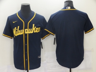 Milwaukee Brewers blank navy jersey