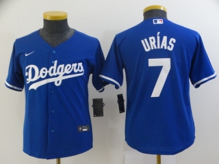 Dodgers-7-Julio-Urias blue youth jersey