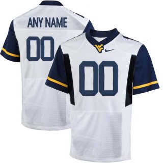 West-Virginia-Mountaineers-White-Men's-Customized-College-Jersey