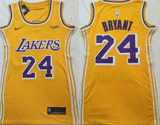 Lakers-24-Kobe-Bryant-Yellow-Women-Nike-Swingman-Jersey