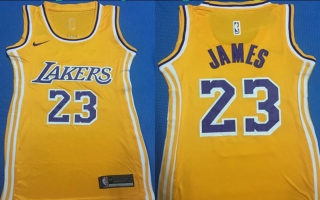 Lakers-23-Anthony-Davis-Yellow-Women-Nike-Swingman-Jersey