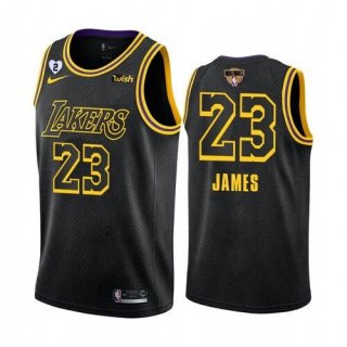 Men's Los Angeles Lakers #23 LeBron James Black 2020 Finals With GiGi Patch Stitched NBA