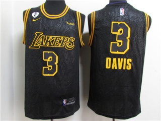 Men's Los Angeles Lakers #3 Anthony Davis 2020 Black City Edition With GiGi Patch Stitched