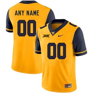 West-Virginia-Mountaineers-Gold-Men's-Customized-College-Football-Jersey