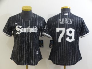 Men's Chicago White Sox #79 Jose Abreu Black 2021 City Connect women jersey