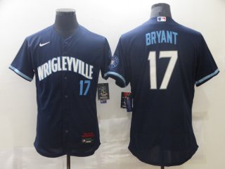 Men's Chicago Cubs #17 Kris Bryant 2021 Navy City flex jersey