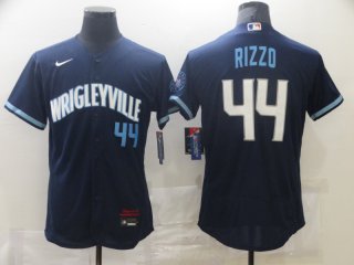 Men's Chicago Cubs #44 Anthony Rizzo 2021 Navy City flex jersey