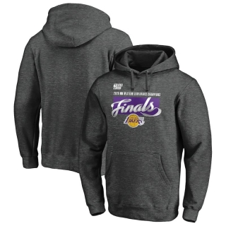 Men's Los Angeles Lakers Fanatics Branded Heather Charcoal 2020 Western Conference Champions Locker Room Pullover Hoodie